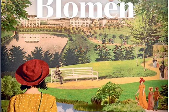 Ein Cover eines Magazins, auf dem eine Frau auf einen Park blickt.